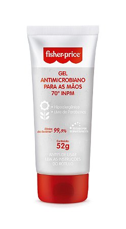 Álcool Gel 70 Antimicrobiano Hipoalergênico para as Mãos Fisher Price 52g