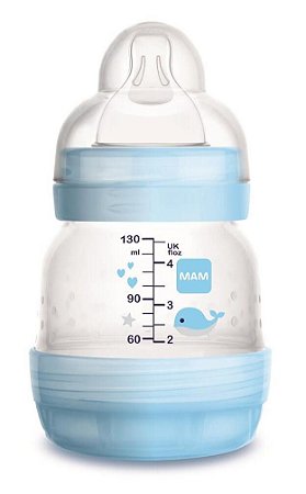 Mamadeira MAM First Bottle Anti-Cólica e Auto-Esterilizável 130ml Menino
