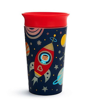 Copo de Treinamento 360 (Miracle Cup) Glow Astronauta 270ml - Munchkin