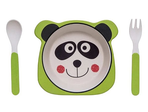 Kit Alimentação ECO Fibra de Bambu (03 Peças) Panda - Girotondo Baby