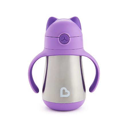 Copo Térmico Infantil Aço Inox Cool Cat Roxo - Munchkin