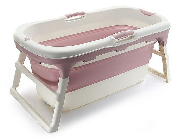 Banheira Dobrável Ofurô Luxo Grande Rosa ( 10 meses à 80Kg ) - Baby Pil