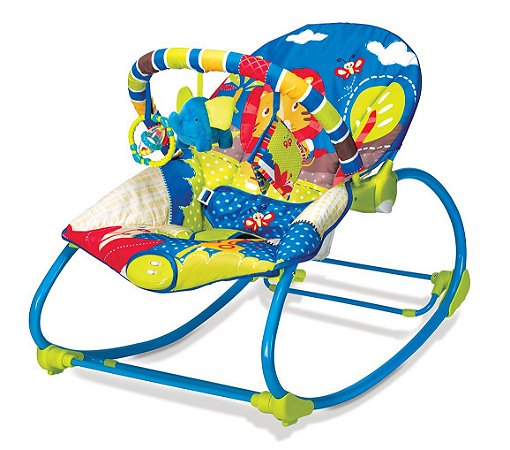 Cadeira de Balanço Bebê Infantil Musical Rocker Selva Azul - Mastela