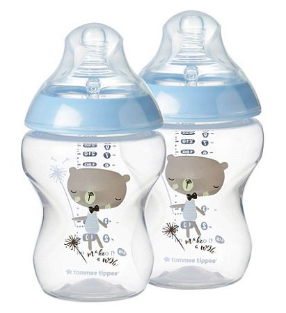 Kit Mamadeira Tommee Tippee Closer To Nature Anti Cólica 2 unidades 260ml Azul