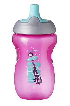 Garrafinha Infantil Squeeze Sportee 300ml Rosa e Cinza - Tommee Tippee