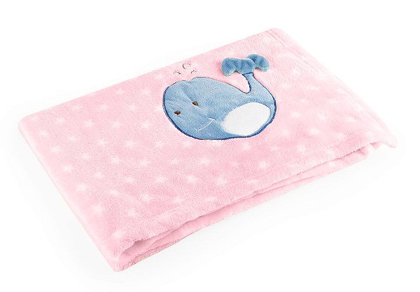 Manta para Bebê De Plush Rosa - Baby Pil