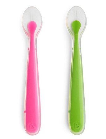 Colheres de Silicone Verde e Rosa - Munchkin