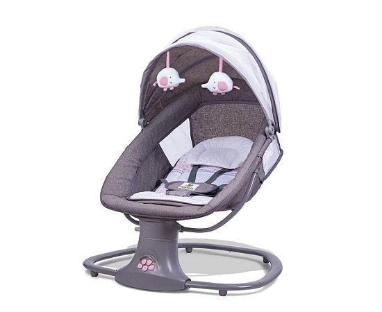 Cadeira de Balanço Bebê Infantil Automática com Bluetooth Techno Rosa - Mastela