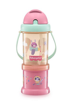 Copo com Porta Snack Playful Rosa Sunset - Fisher Price