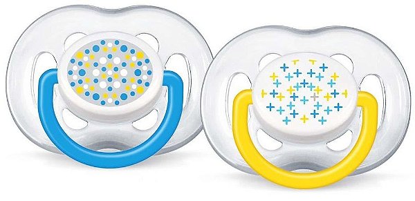 Chupeta Ortodôntica Free Flow Contemporânea 6-18 Meses com 02 unidades Meninos - Philips Avent