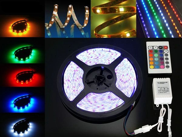 FITA DE LED 4,8 RGB COM FONTE E CONTROLE