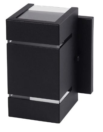 Arandela Catarina 8cm com Base Frisos Externa Interna Muro Parede Alumínio Preto