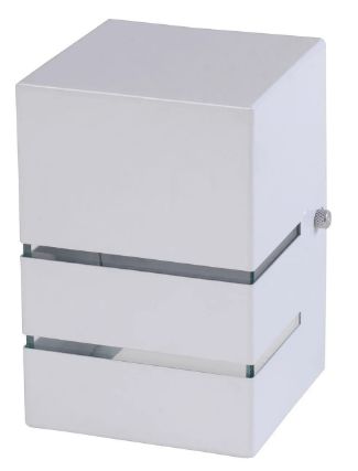Arandela Catarina 10cm 1 Facho 2 Frisos Externa Interna Muro Parede Alumínio Branco