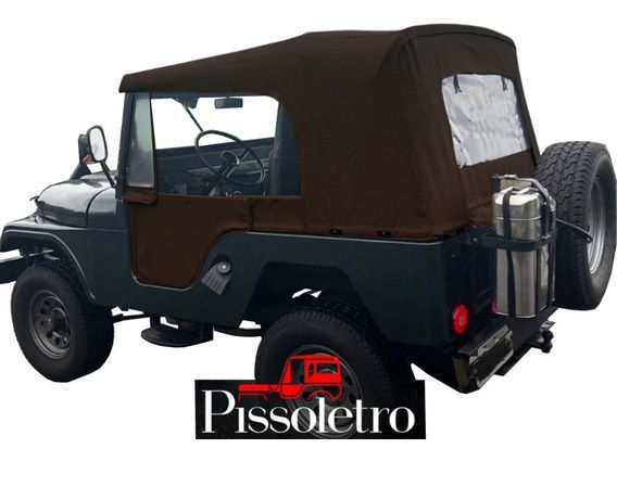 CAPOTA CONVERSÍVEL DUPLA FACE JEEP WILLYS / FORD CJ5 PISSOLETRO CAFÉ