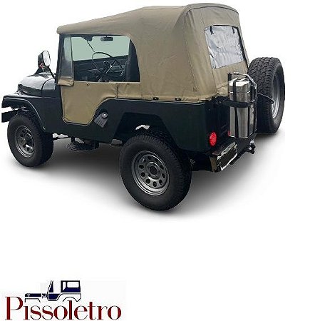 CAPOTA CONVERSÍVEL JEEP WILLYS / FORD CJ5 PISSOLETRO DUPLA FACE BEGE