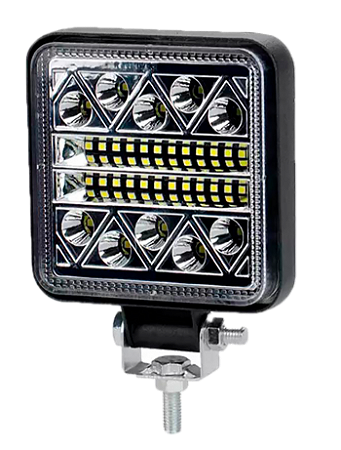 FAROL DE MILHA QUADRADO LED ÂMBAR 7D 102W 9-36V