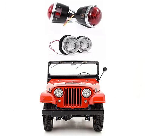 Kit Lanterna Traseira e Dianteira Jeep CJ5 Willys / Ford