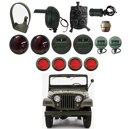 KIT DE ILUMINAÇÃO COMPLETO PARA JEEP MILITAR M520 - 12 V