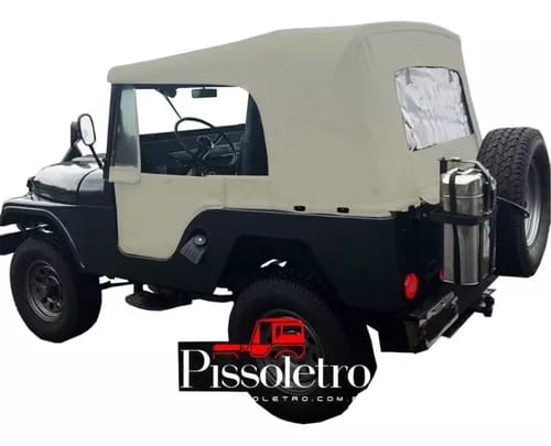 CAPOTA CONVERSÍVEL JEEP WILLYS / FORD CJ5 PISSOLETRO DUPLA FACE AREIA