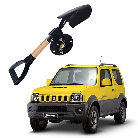 Suporte para Pá e Sistema AntiFurto do Estepe Jimny Sierra (2020/) - (Pá e Cadeado Incluso)