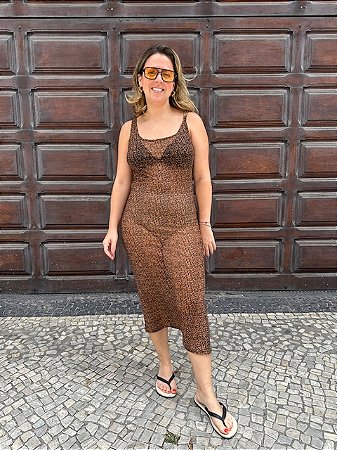 VESTIDO REGATA TULE ONÇA MICRA