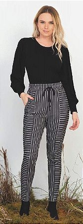 CALÇA FEM JACQUARD CHEVRON