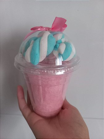 Algodão doce no copo Bolha 350 ml com marshmellow ou jujuba