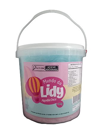 balde de algodão doce tamanho família 100g