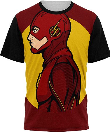 Flash Red - Camiseta Adulto Super Heróis - Tecido Malha Fria - PV
