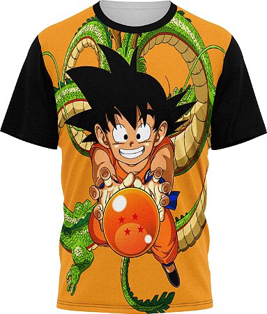 Dragon Ball Son Goku - Camiseta Adulto  - Tecido Malha Fria - PV