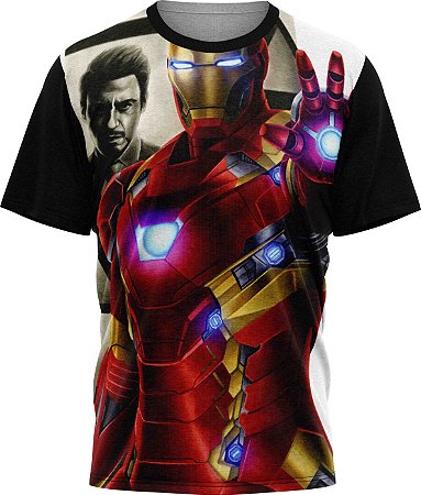 Homem de Ferro da Marvel Studios - Camiseta Adulto - Tecido Malha Fria - PV