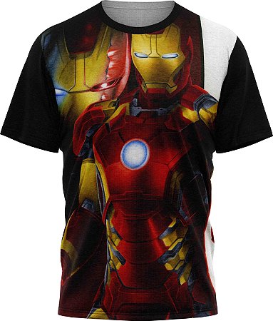Homem de Ferro da Marvel - Camiseta Adulto - Tecido Malha Fria - PV