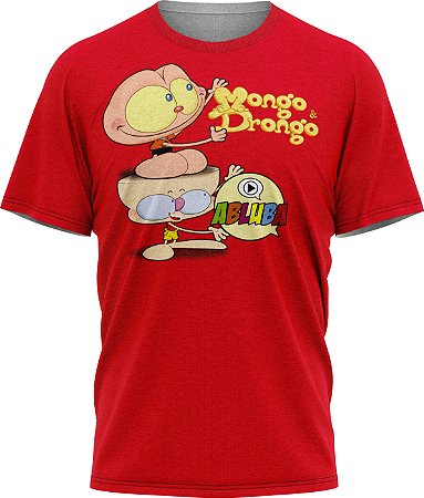 Mongo e Drongo Abluba - Camiseta - Vermelha  Malha Poliéster