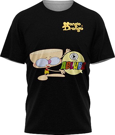 Drongo Abluba Feliz - Camiseta - Preta - Malha Poliéster