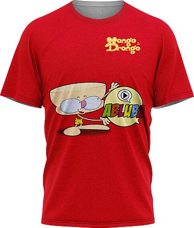 Drongo Abluba Feliz - Camiseta - Vermelho - Malha Poliéster