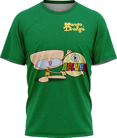 Drongo Abluba Feliz - Camiseta - Verde - Malha Poliéster
