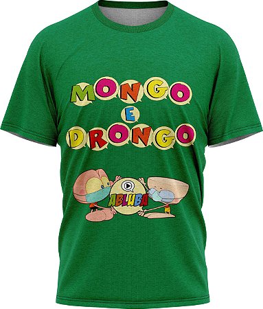 Mongo e Drongo Alfabeto - Camiseta - Verde - Malha Poliéster