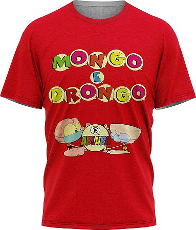 Mongo e Drongo Alfabeto - Camiseta - Vermelho - Malha Poliéster