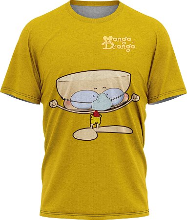 Drongo Máscara - Camiseta - Amarelo - Malha Poliéster