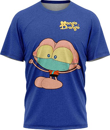 Mongo Máscara - Camiseta - Azul - Malha Poliéster