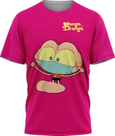 Mongo Máscara - Camiseta - Pink - Malha Poliéster