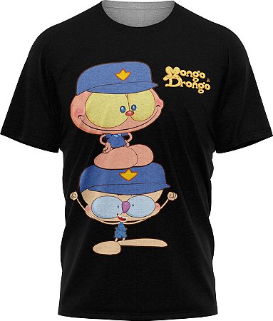 Mongo e Drongo Vigia - Camiseta - Preto - Malha Poliéster