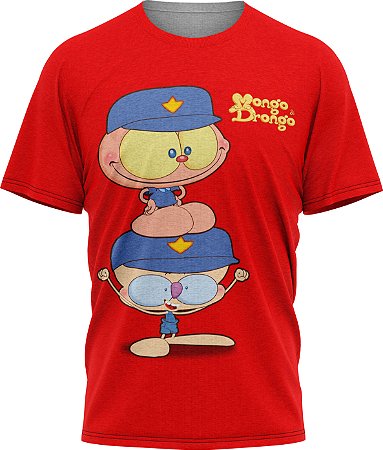 Mongo e Drongo Vigia - Camiseta - Vermelho - Malha Poliéster