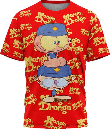 Mongo e Drongo Vigia Total - Camiseta - Vermelho - Malha Poliéster