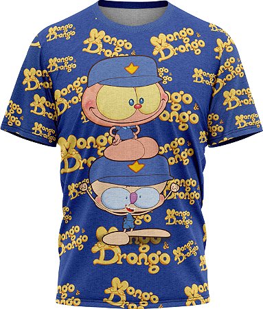 Mongo e Drongo Vigia Total - Camiseta- Azul- Malha Poliéster