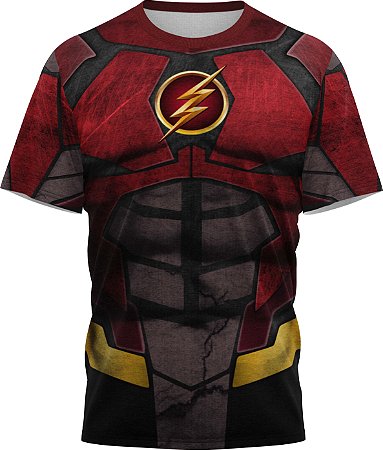 Flash - Camiseta Adulto Super Heróis -Tecido Dryfit