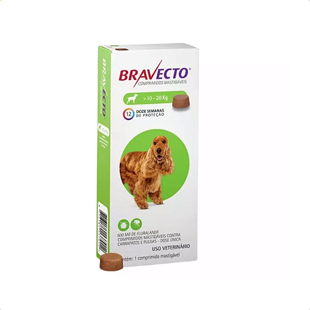 Antipulgas e Carrapatos Bravecto MSD para Cães de 10 a 20 kg