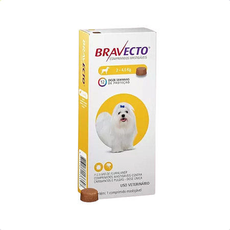 Antipulgas e Carrapatos Bravecto MSD para Cães até 4,5 kg