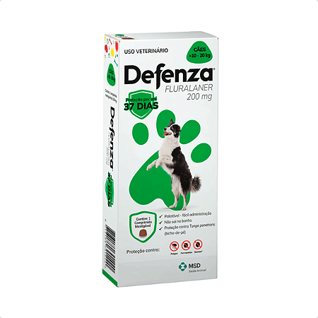 Defenza 200mg de 10 a 20 kg para Cães MSD