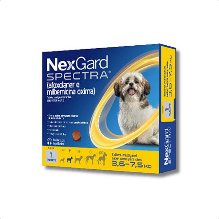 Antipulgas e Carrapatos NexGard Spectra para Cães de 3,6 a 7,5kg